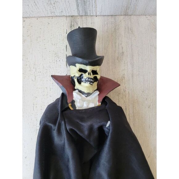 Vintage phantom opera paper magic hanging mini skeleton suit top hat Halloween p - Picture 2 of 8